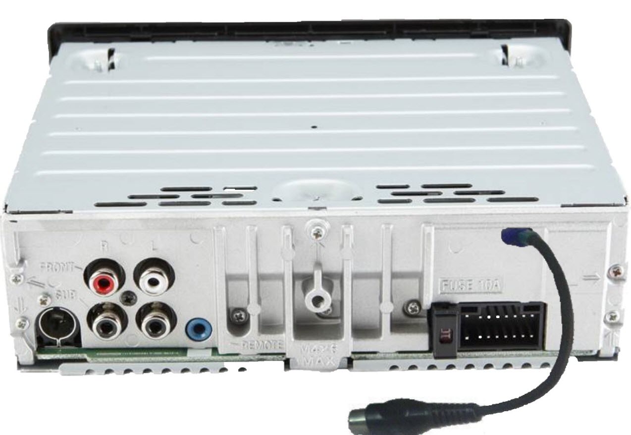 The rear of the PA. Shows a single cable that connects it to the vehicle.